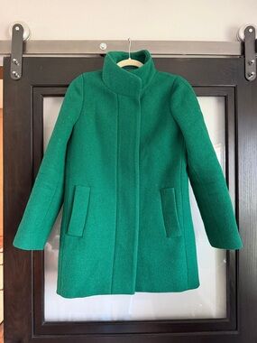 J. Crew Factory Emerald Green Wool Pea Coat